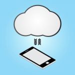 Technology Digital Cyber Security Smart Phone Cloud Connect Stock Photo