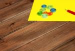 Bright Colored Background Items For Quilling (paper, Ruler) Stock Photo