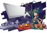 Cartoon  Halloween Background With Separated Layers For Game And Animation Stock Photo