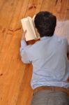 Man Reading A Book Stock Photo