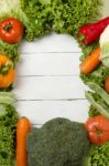 Fresh Vegetables Creating A Frame Stock Photo