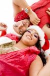 Couple Wearing Christmas Hat Stock Photo