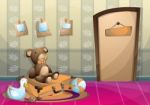 Cartoon  Illustration Interior Kid Room With Separated Layers Stock Photo