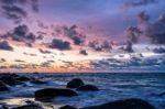 Sunset At Beach In Thailand Stock Photo