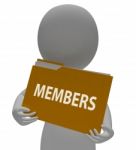 Members Folder Represents Join Up 3d Rendering Stock Photo