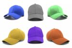 Group Of The Colorful Fashion Caps Stock Photo