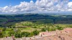 View Of The Countryside Of Val D'orcia From Montepulciano Stock Photo