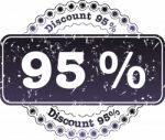 Stamp Discount Ninety Five Percent Stock Photo