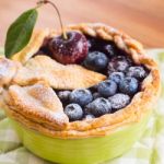 Decorated Homemade Shortcrust Pastry Berry Pie With Blueberries Stock Photo