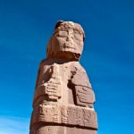 Monolith At Tiwanaku, Altiplano, Titicaca Region, Bolivia Stock Photo