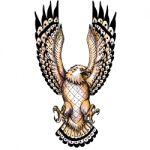 Osprey Swooping Front Tattoo Stock Photo