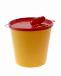 Yellow bin Stock Photo