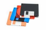 3.5-inch Diskette White Background Stock Photo