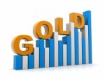 Gold Increment Graph Stock Photo