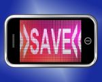 Save Message On Mobile Screen Stock Photo