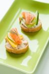 Salmon Appetizer Stock Photo