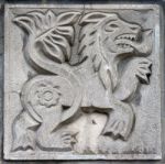 Old Bas-relief Of Fairytale Lion Stock Photo