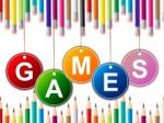 Games Play Indicates Leisure Gaming And Entertainment Stock Photo