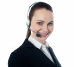 Call Centre Female Executive Stock Photo