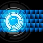 Blue Circles Background Shows Records And Gramophone
 Stock Photo