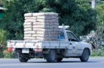 Pickup Cement Truck Stock Photo