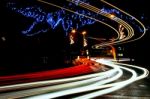 Light Trails Caterham On The Hill Stock Photo