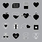 Valentine Icon Set  Illustration Stock Photo