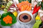 Fresh Sushi Choice Combination Assortment Selection Stock Photo