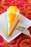 Mango Cheesecake Stock Photo