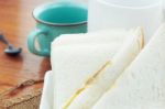 Ham Bread On Table Stock Photo