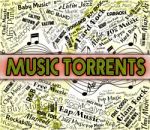 Music Torrents Shows Sound Track And Data Stock Photo