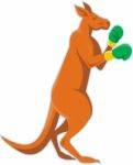 Kangaroo Boxer Boxing Retro Stock Photo