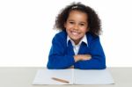 Enthusiastic Student Paying Attention In The Class Stock Photo