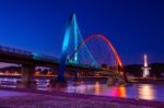 Expro Bridge At Night In Daejeon,korea Stock Photo