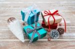 Christmas Gift Box And Present Stock Photo