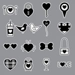 Valentine Icon Set  Illustration Stock Photo