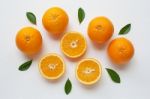 Fresh Orange Citrus Fruit Isolated On White Background Stock Photo