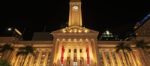 Brisbane, Aus - April 28th 2018: Brisbane City Hall At Night. The Building Is Used For Royal Receptions, Pageants, Orchestral Concerts, Civic Greetings, Flower Shows, School Graduations. April 28th 2018 Stock Photo