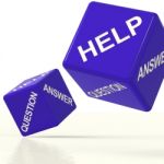 Help Question Answer Dice Stock Photo