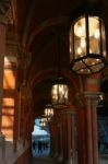 Old Fashioned Lamps At St Pancras Station Stock Photo