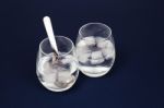 Glasses With Water And Ice Stock Photo