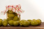 Artisanal Preparation Of Healthy Pickles Of Green Olives Stock Photo