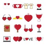 Valentine Icon Set  Illustration Stock Photo