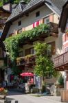 Typical Austrian House With A Souvenir Shop On The Ground Floor Stock Photo