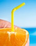 Fresh Orange Juice Means Tropical Fruit And Beverage Stock Photo