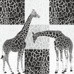 Giraffes And Camouflage Fur For Wallpaper Stock Photo