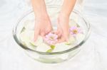 Soothing Petal Bath Stock Photo