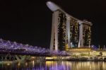 Night-time View Of Singapore Stock Photo