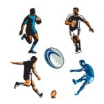 Rugby Player Woodcut Collection Stock Photo