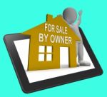 For Sale By Owner House Tablet Shows Selling Without Agent Stock Photo